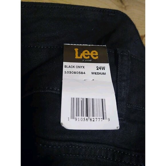 Lee Jeans Women Plus 24W Black Onyx Denim Relaxed Fit Straight Leg Mid Rise NWT - Picture 7 of 9
